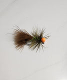 Glow orange/ Brown olive